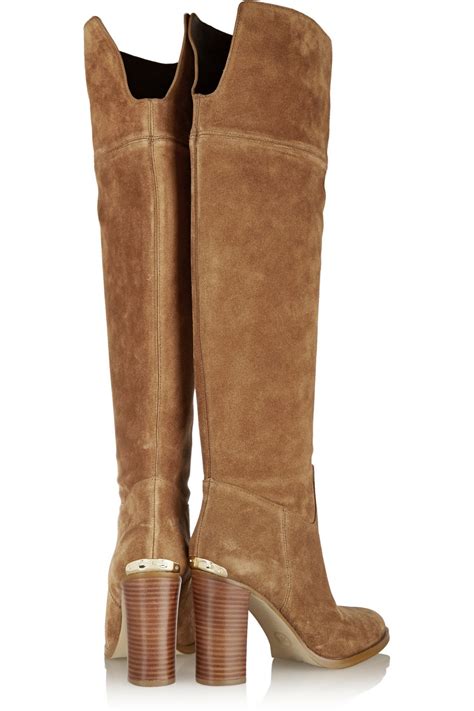 michael kors suede knee boots stiletto|Michael Kors low heel boots.